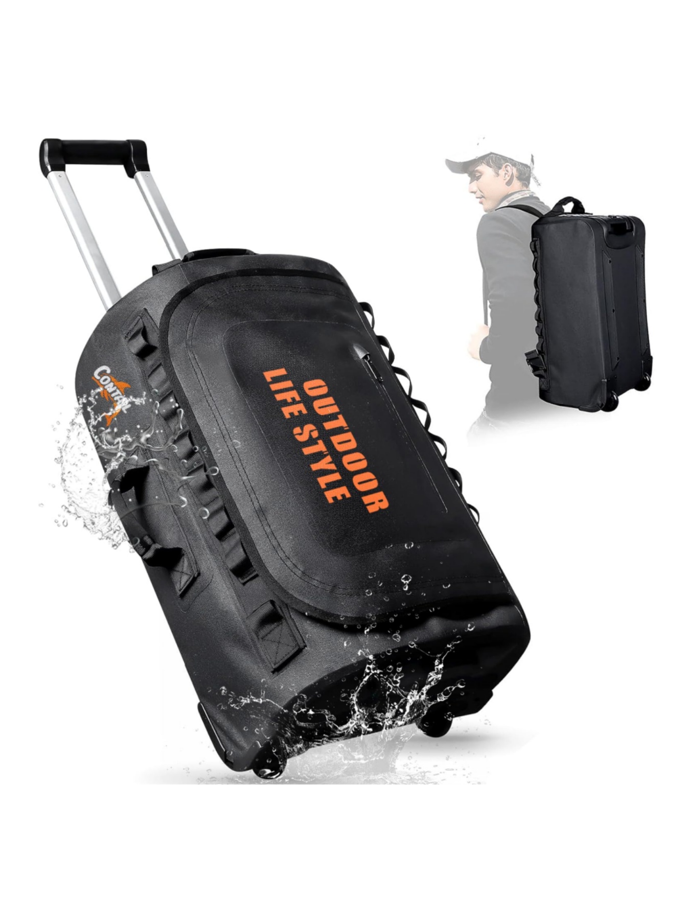 Snorkeling Gear - Duiktas met wielen, 48/95 liter, reistas